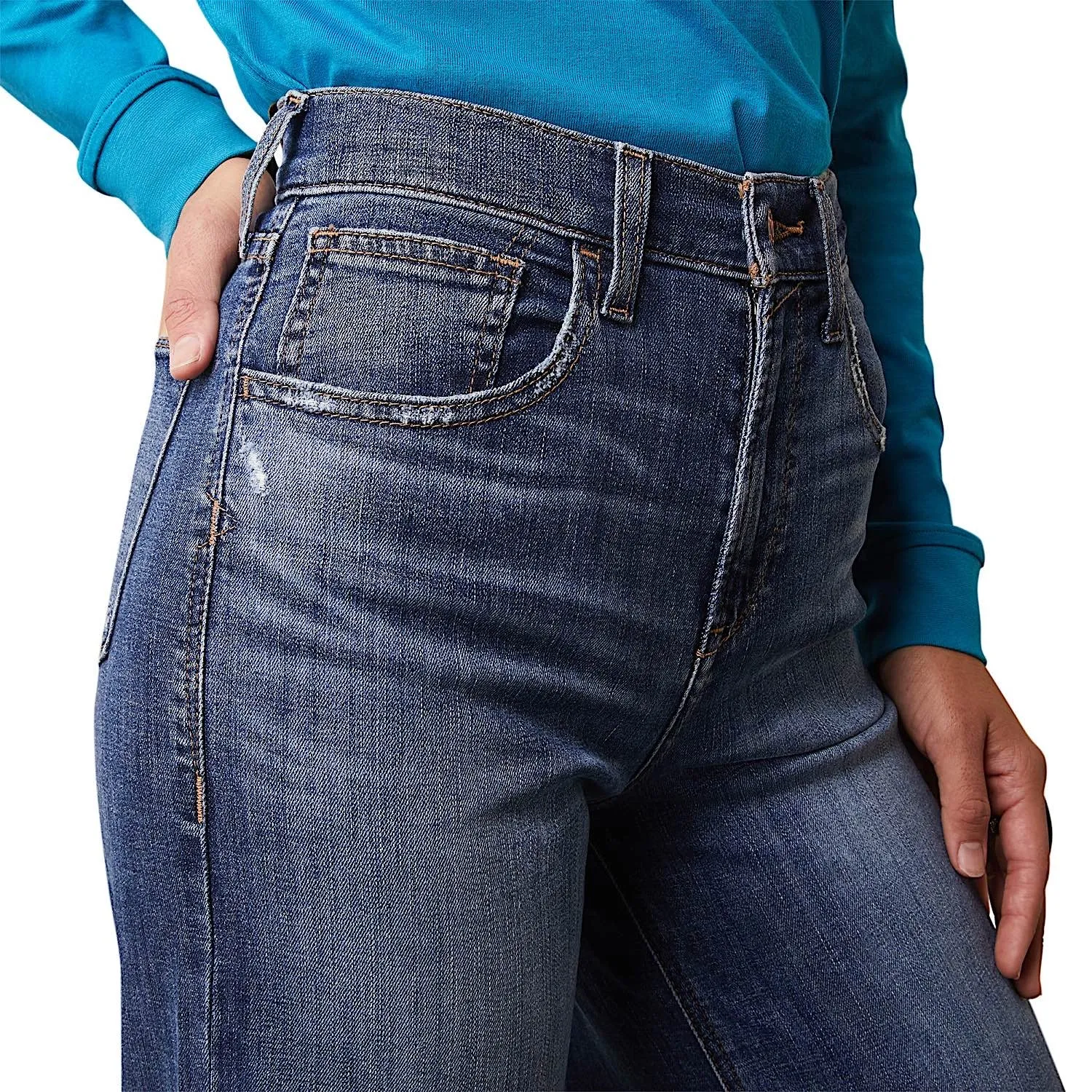 Ariat Womens R.E.A.L. Ultra High Rise Wide Leg Jeans in Jazmine Canadian Wash
