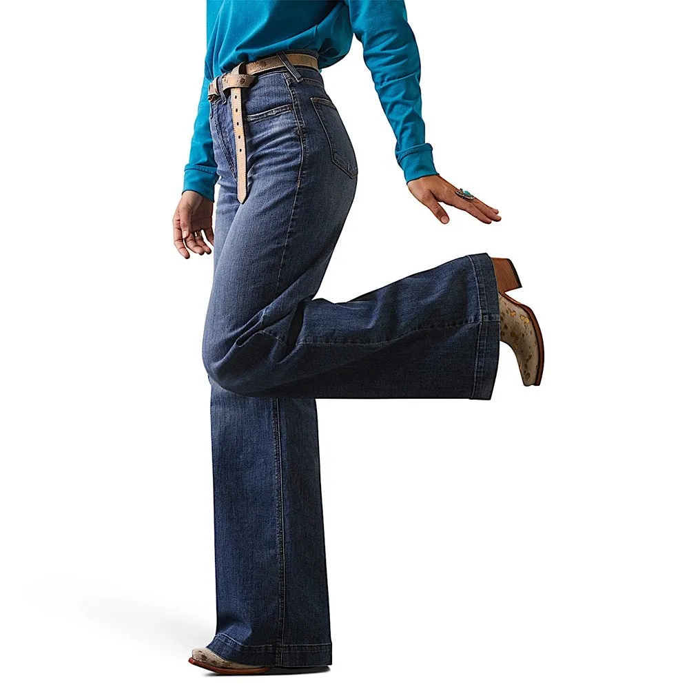 Ariat Womens R.E.A.L. Ultra High Rise Wide Leg Jeans in Jazmine Canadian Wash