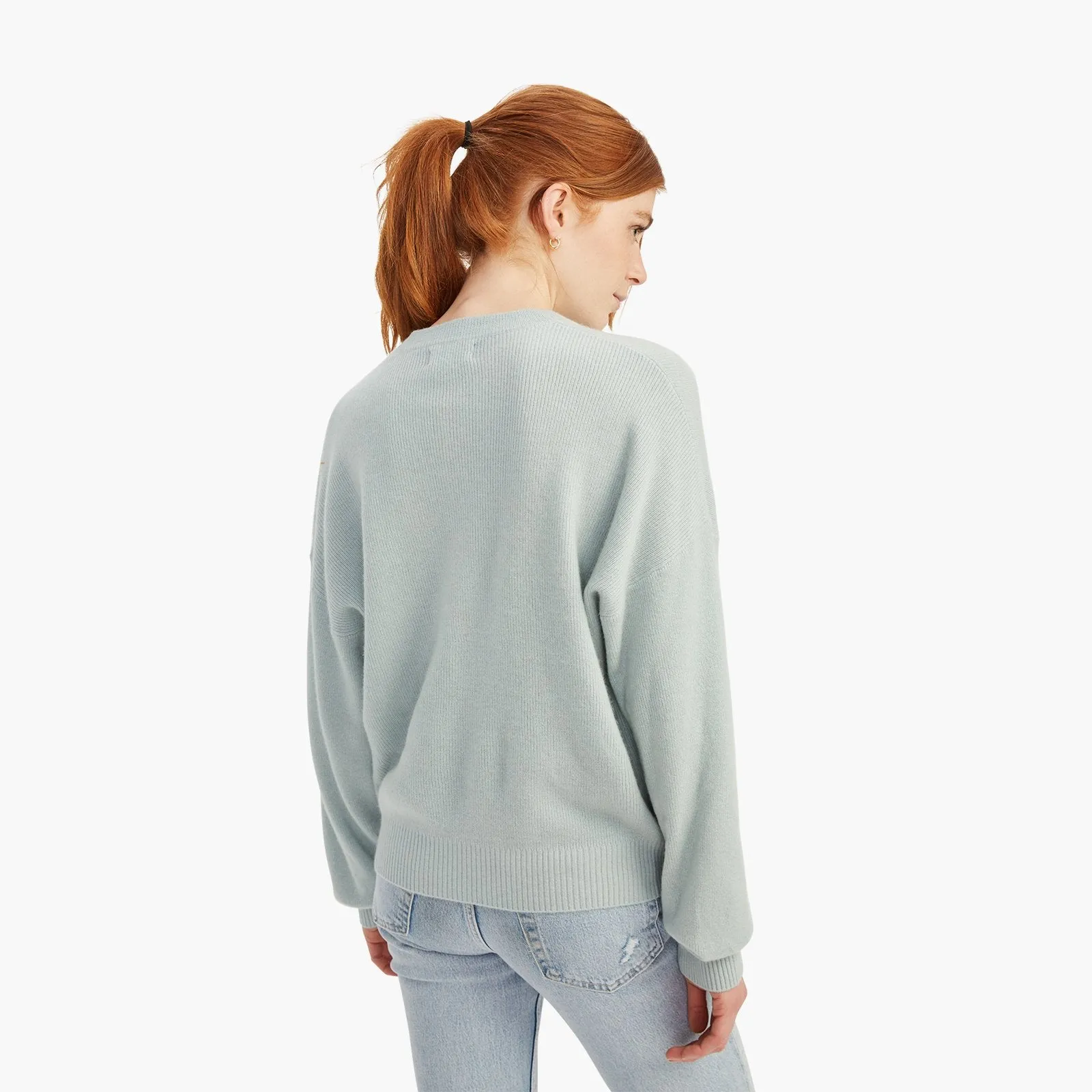 Ribbed Cashmere Henley Sweater