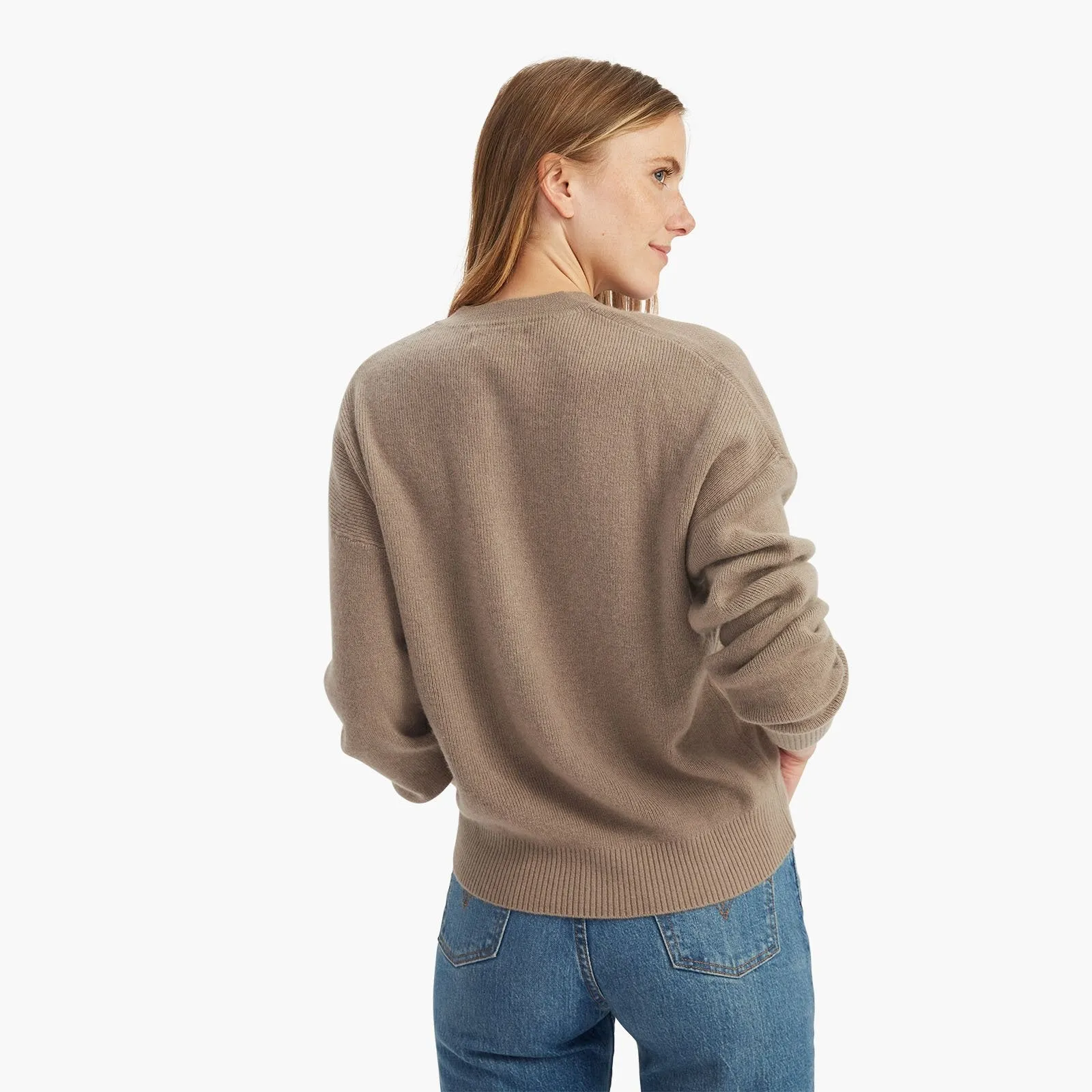 Ribbed Cashmere Henley Sweater