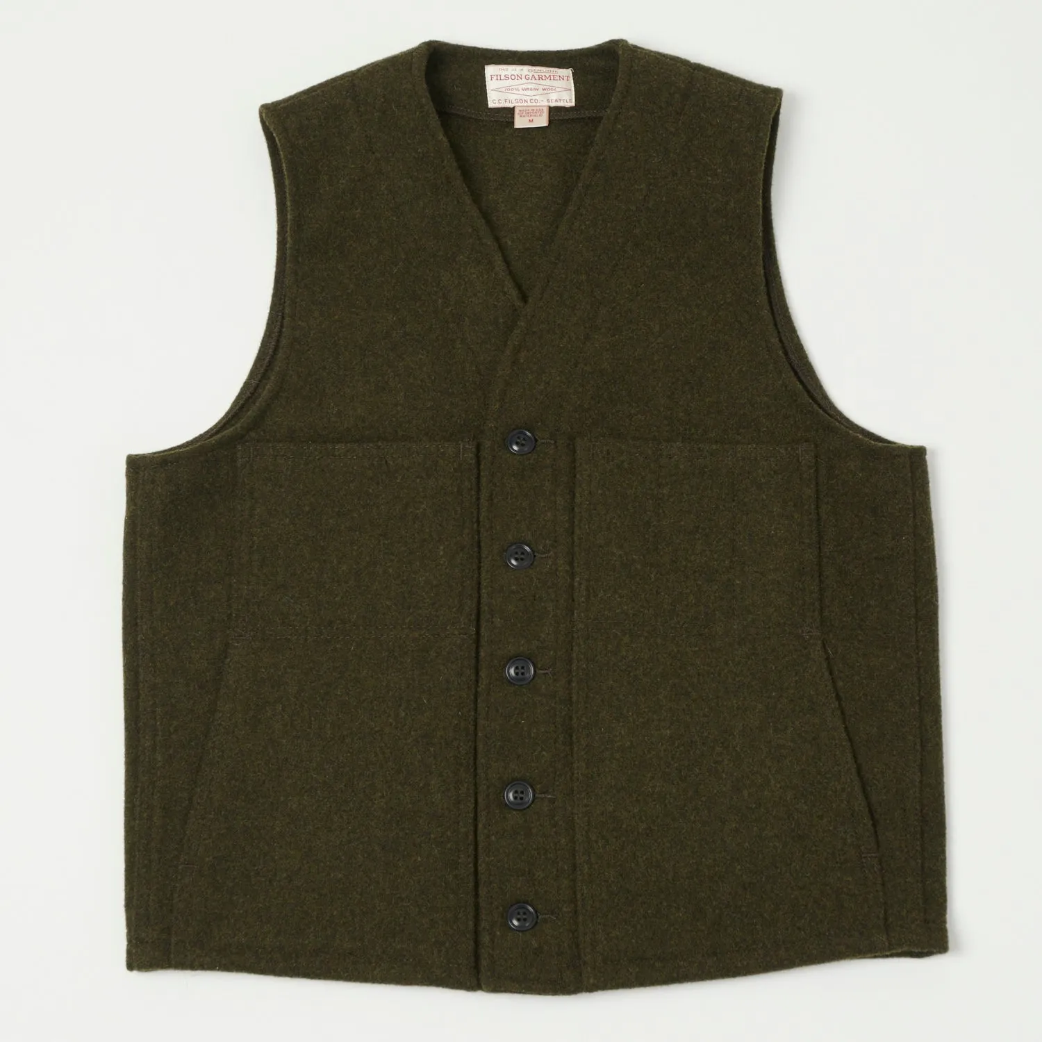 Forest Green Filson Mackinaw Wool Vest - Premium Quality Mens Outdoor Clothing