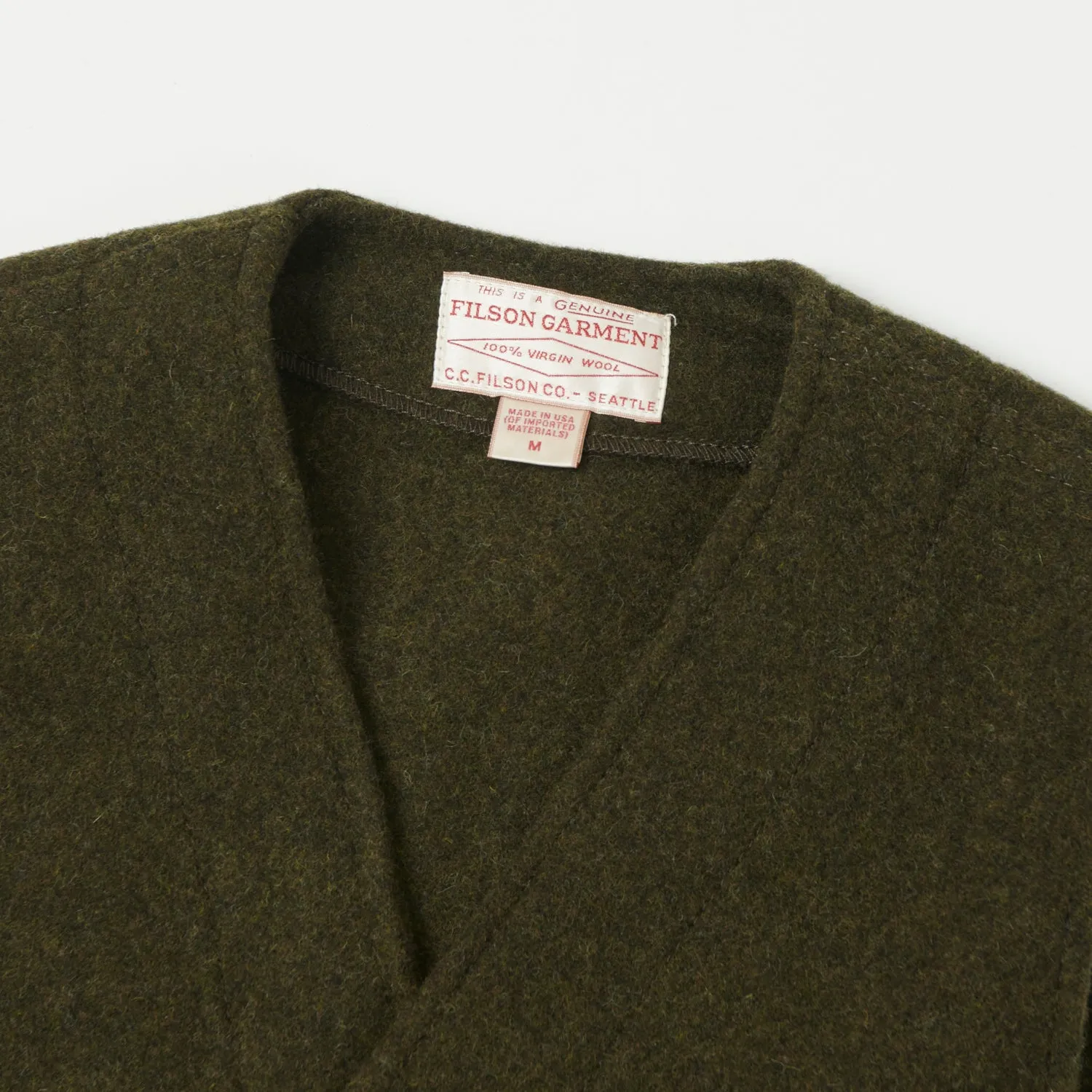 Forest Green Filson Mackinaw Wool Vest - Premium Quality Mens Outdoor Clothing