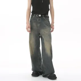 Foesce -Men's Four Seasons New Product Vintage Casual Pants  Loose Fashion Trend Blue Color Jeans High Quality Trousers