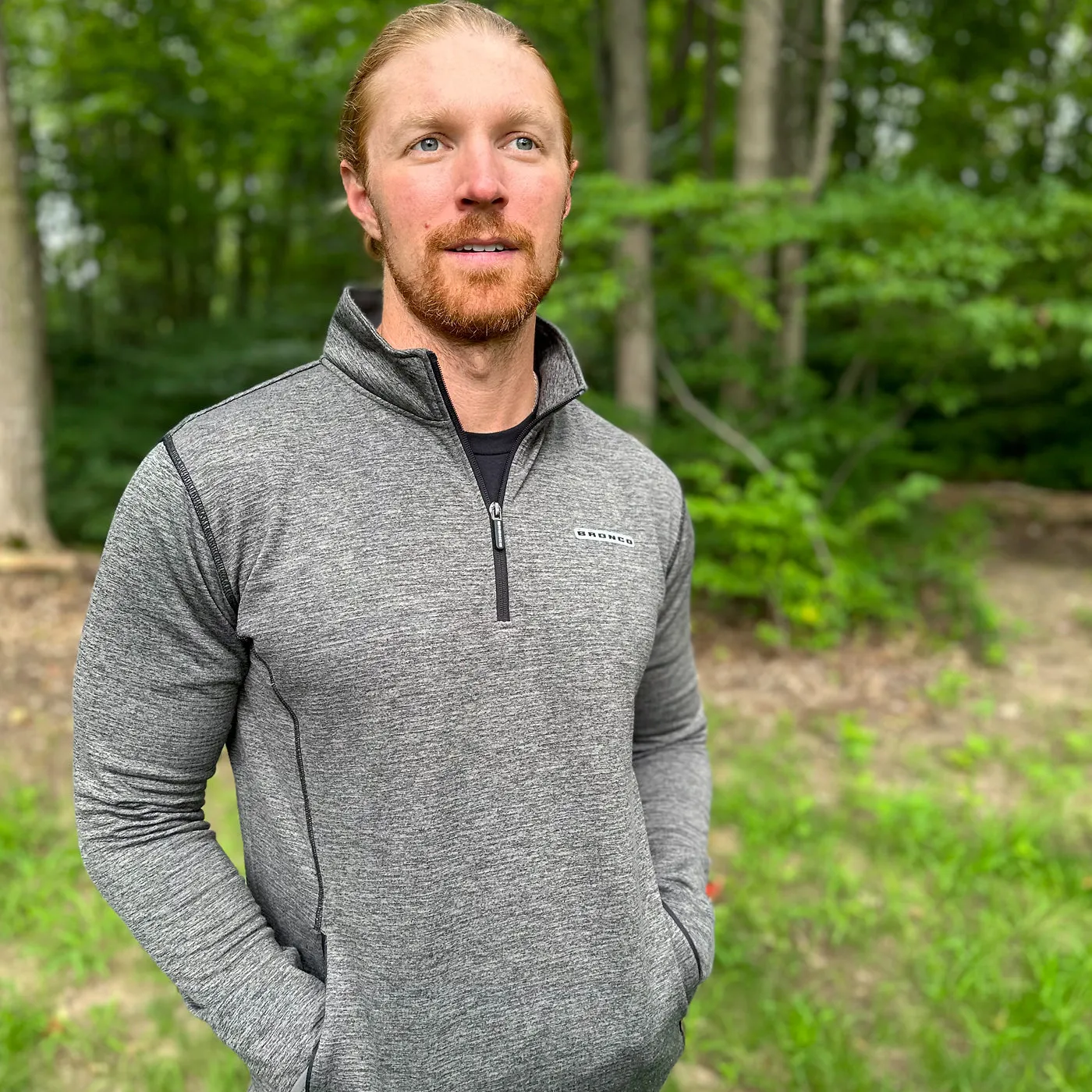 Mens 1/4 Zip Fleece Pullover - Ford Bronco Inspired, Warm & Stylish