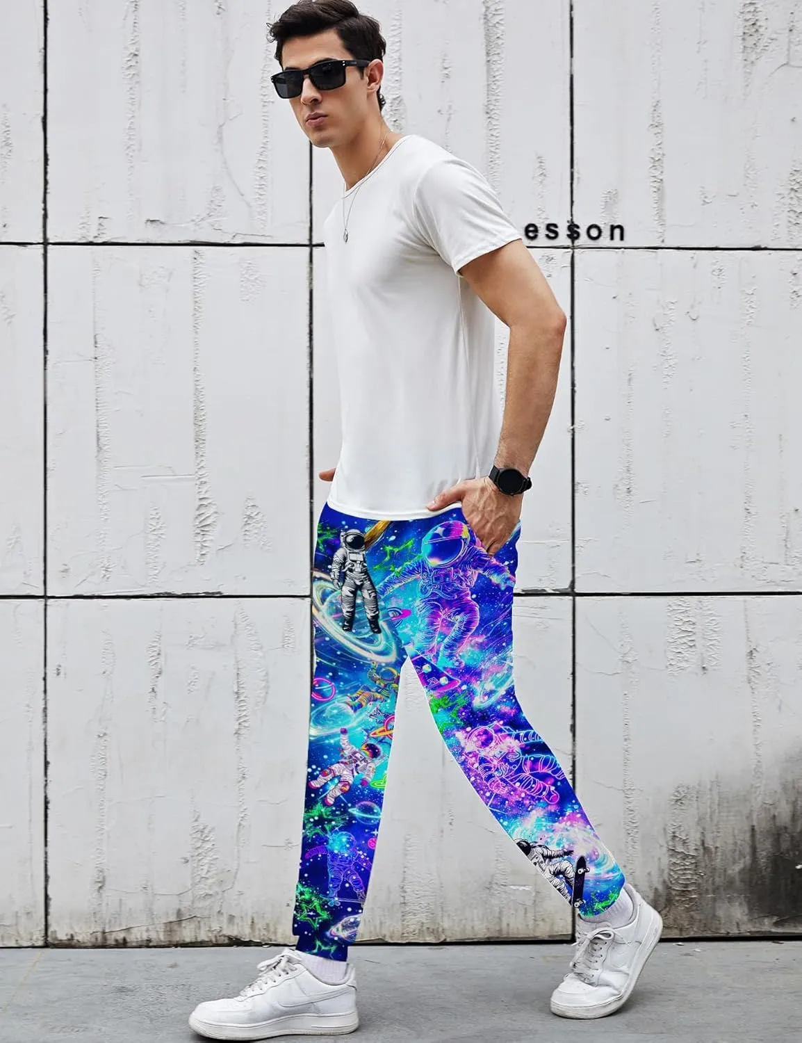 Goodstoworld Mens Cool Joggers Pants 3D Novelty Casual Sweatpants with Drawstring