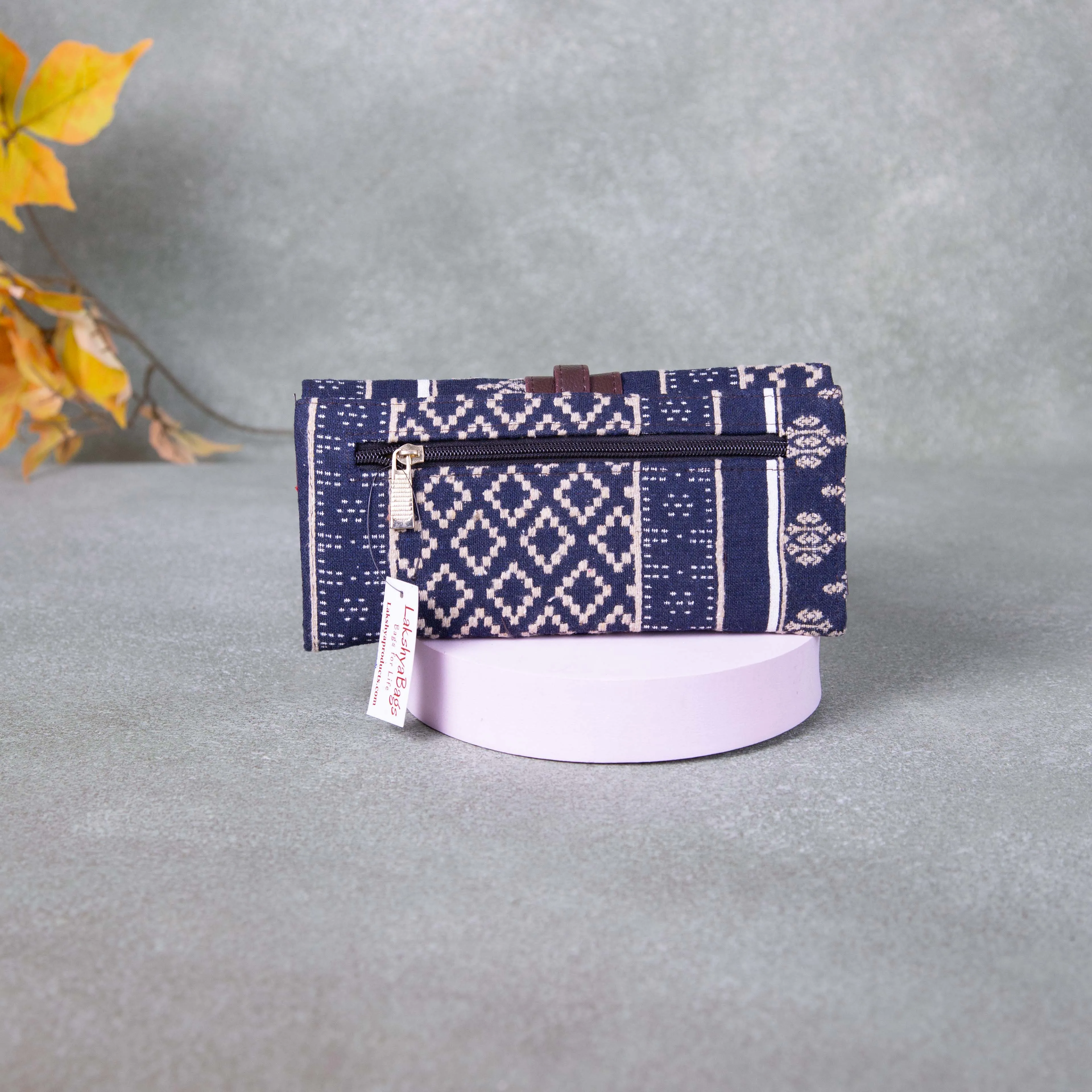 Handmade Wallets Classic Blue Colour With Small Diamond Design.
