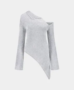 Amira Ice Blue Knitted Top for Women
