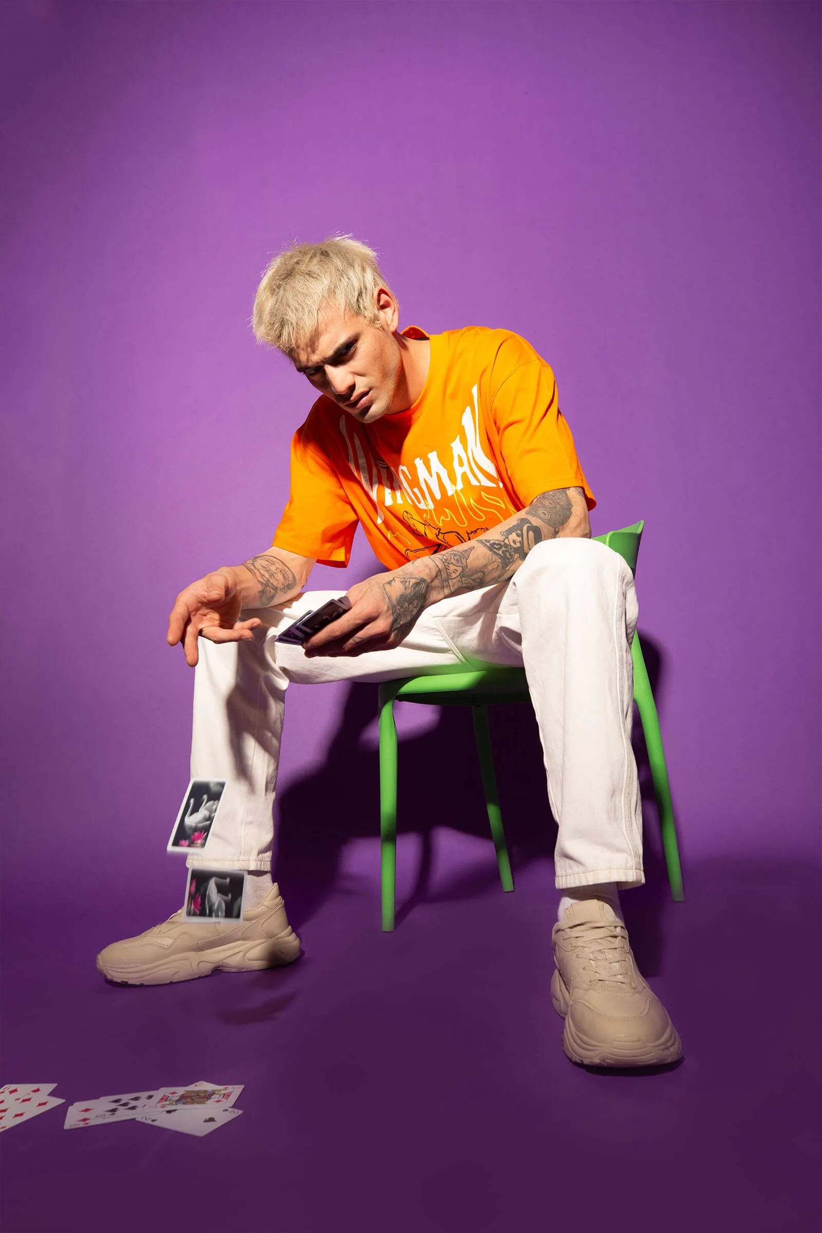 Stylish Orange Wingman Oversized Graphic T-Shirt for Ultimate Comfort and Trendy Fashion