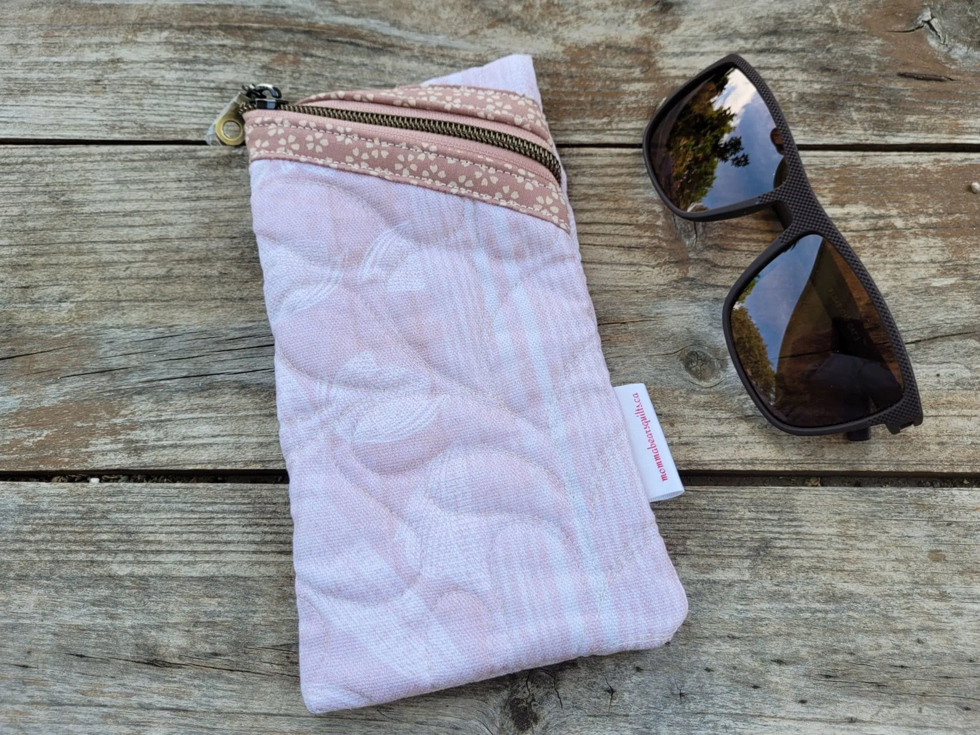 Quilted Glasses Case | Fabric Zipper Pouch