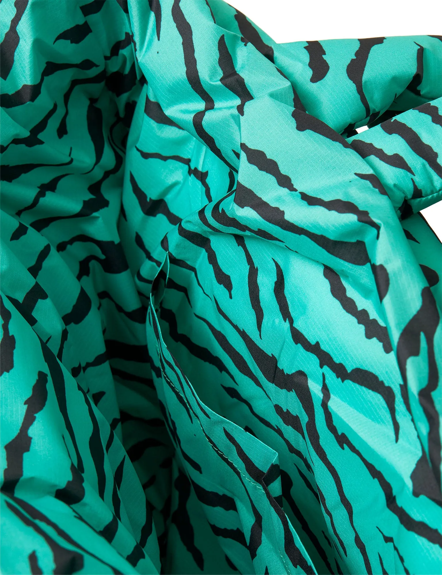Recycled Mint Leaf and Black All-Over Print Pillow Bag