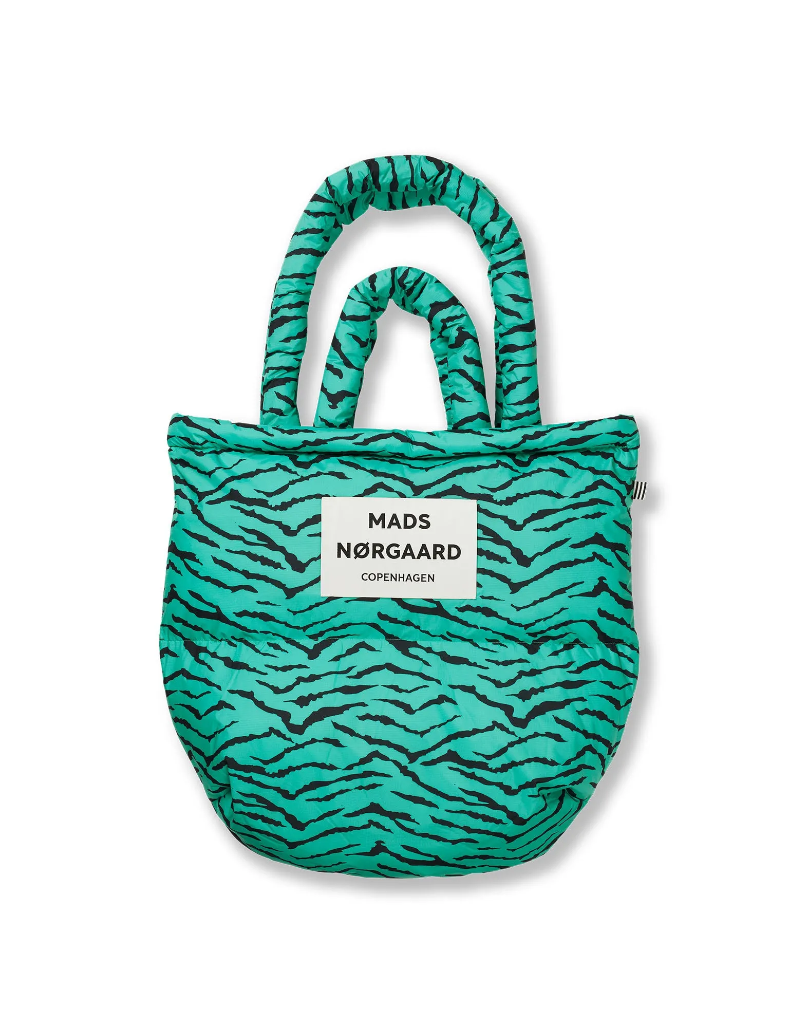 Recycled Mint Leaf and Black All-Over Print Pillow Bag