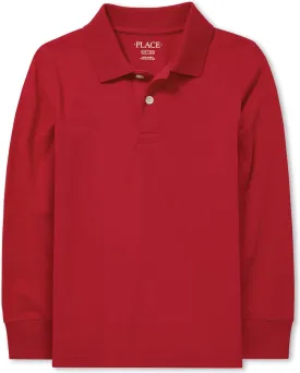 The Children's Place Boys' Long Sleeve Soft Jersey Knit Polo
