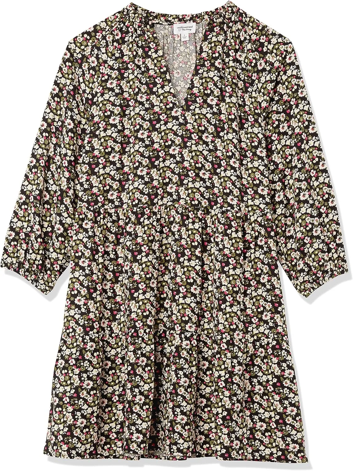 The Drop Women's @Caralynmirand Ruffle-Neck Tiered Mini Dress