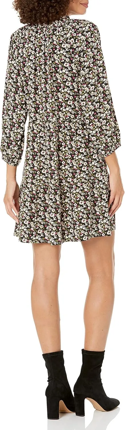 The Drop Women's @Caralynmirand Ruffle-Neck Tiered Mini Dress