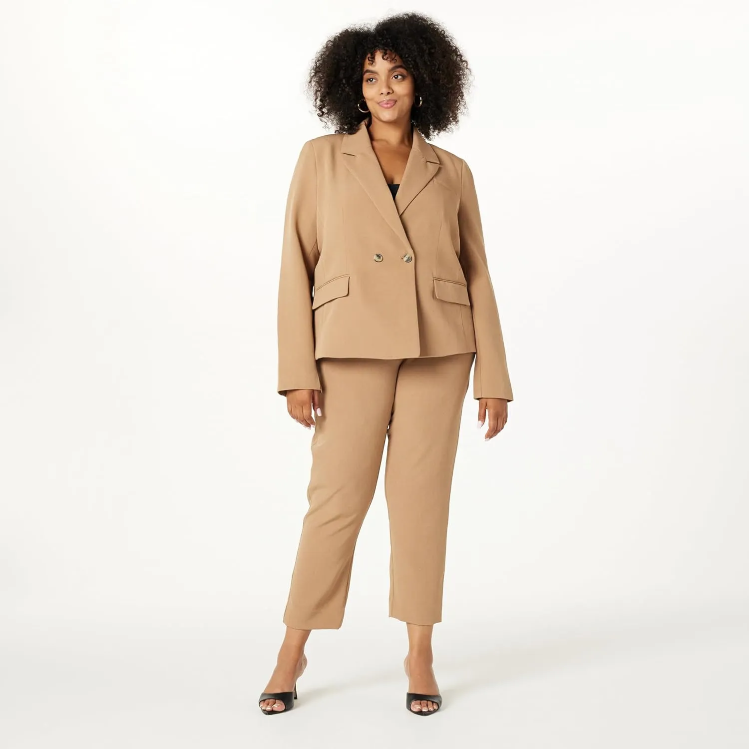 The Drop Women's Sheilaa Slim Flat Front Trouser