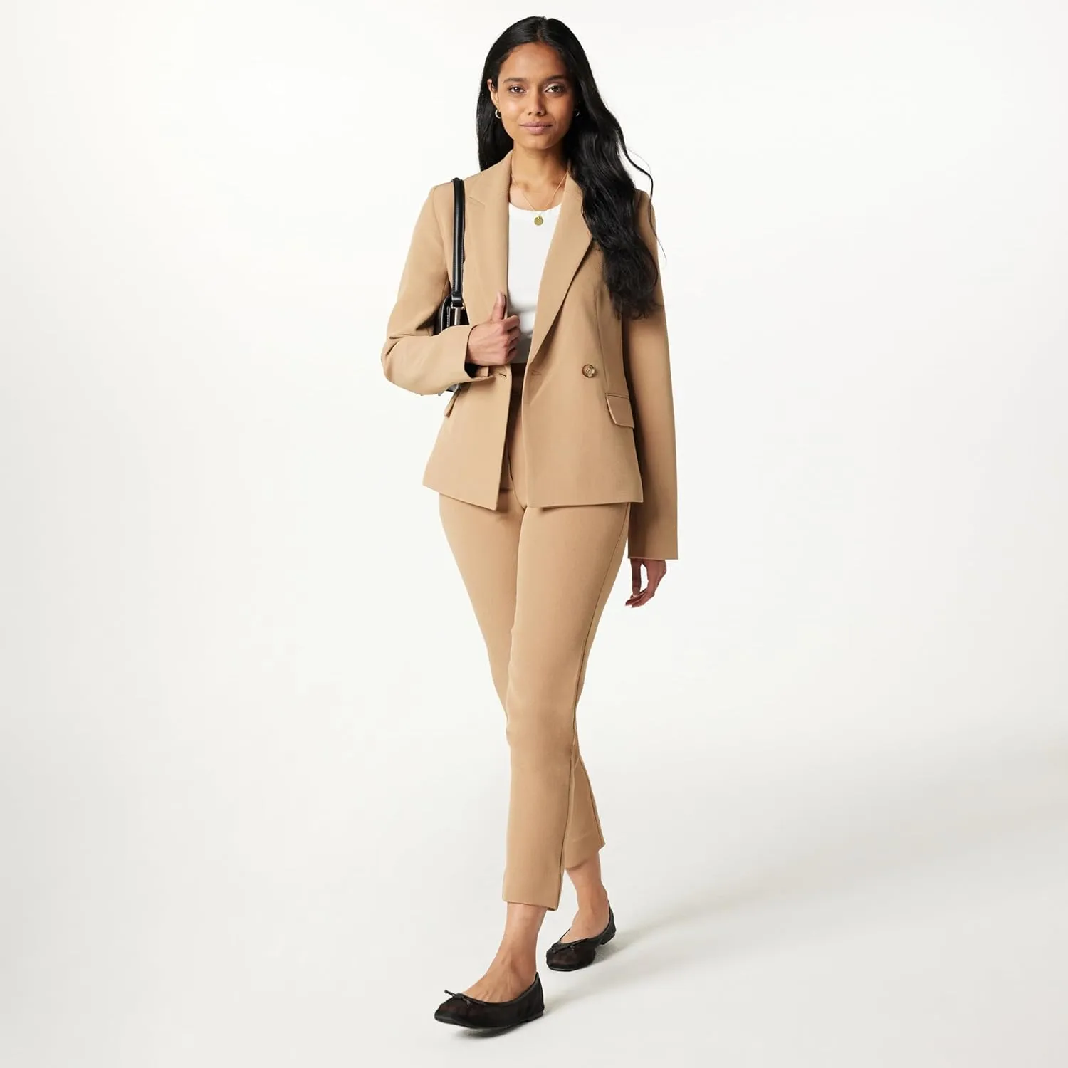 The Drop Women's Sheilaa Slim Flat Front Trouser