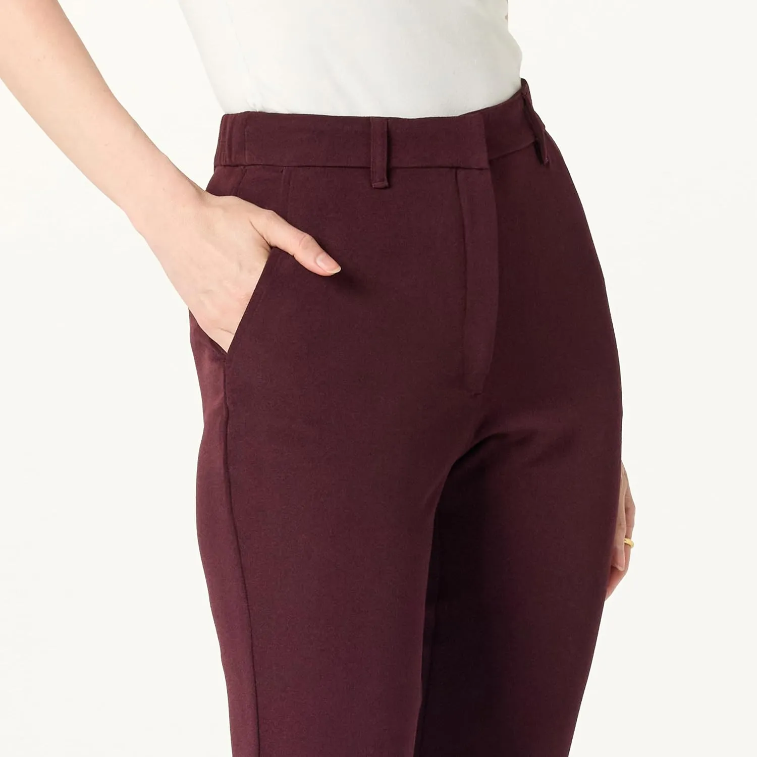 The Drop Women's Sheilaa Slim Flat Front Trouser