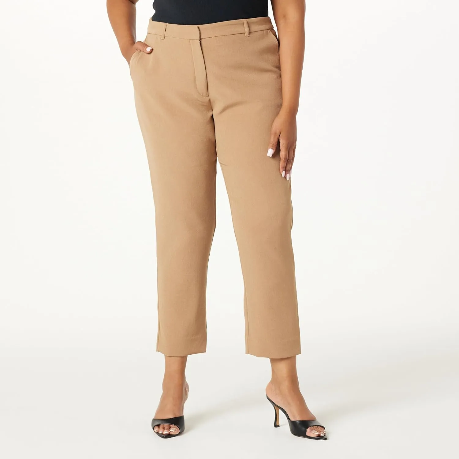 The Drop Women's Sheilaa Slim Flat Front Trouser