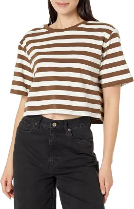 The Drop Women's Sydney Short-Sleeve Cropped Crew Neck T-Shirt
