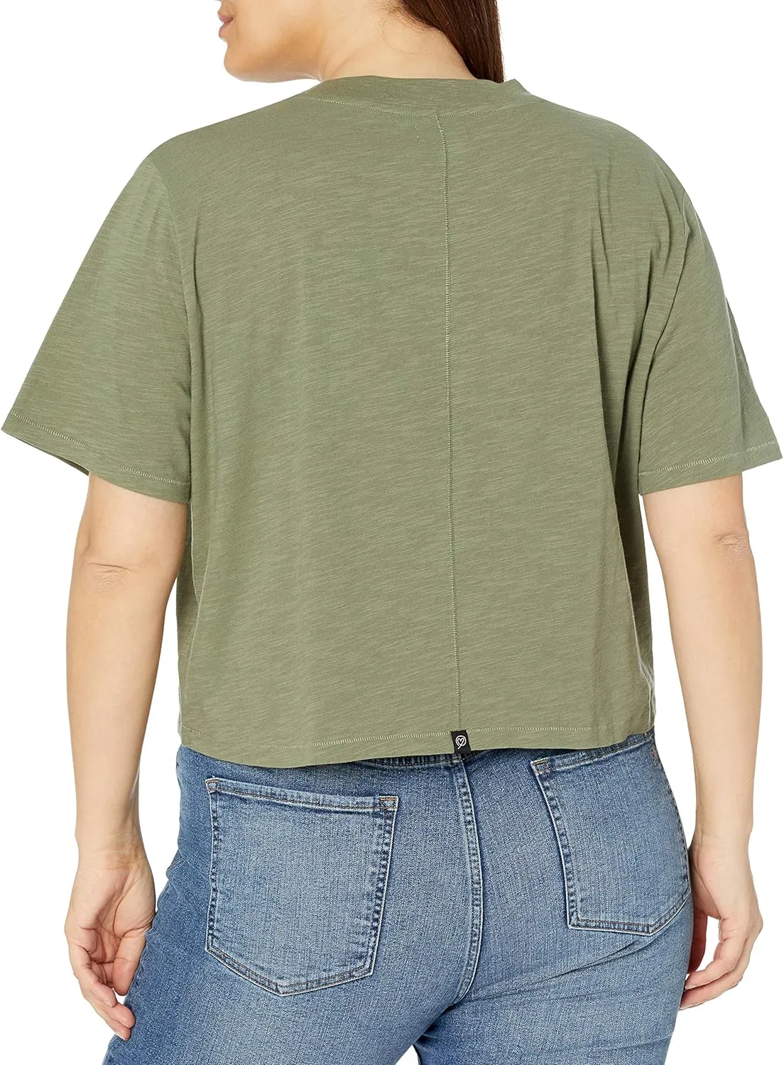 The Drop Women's Sydney Short-Sleeve Cropped Crew Neck T-Shirt