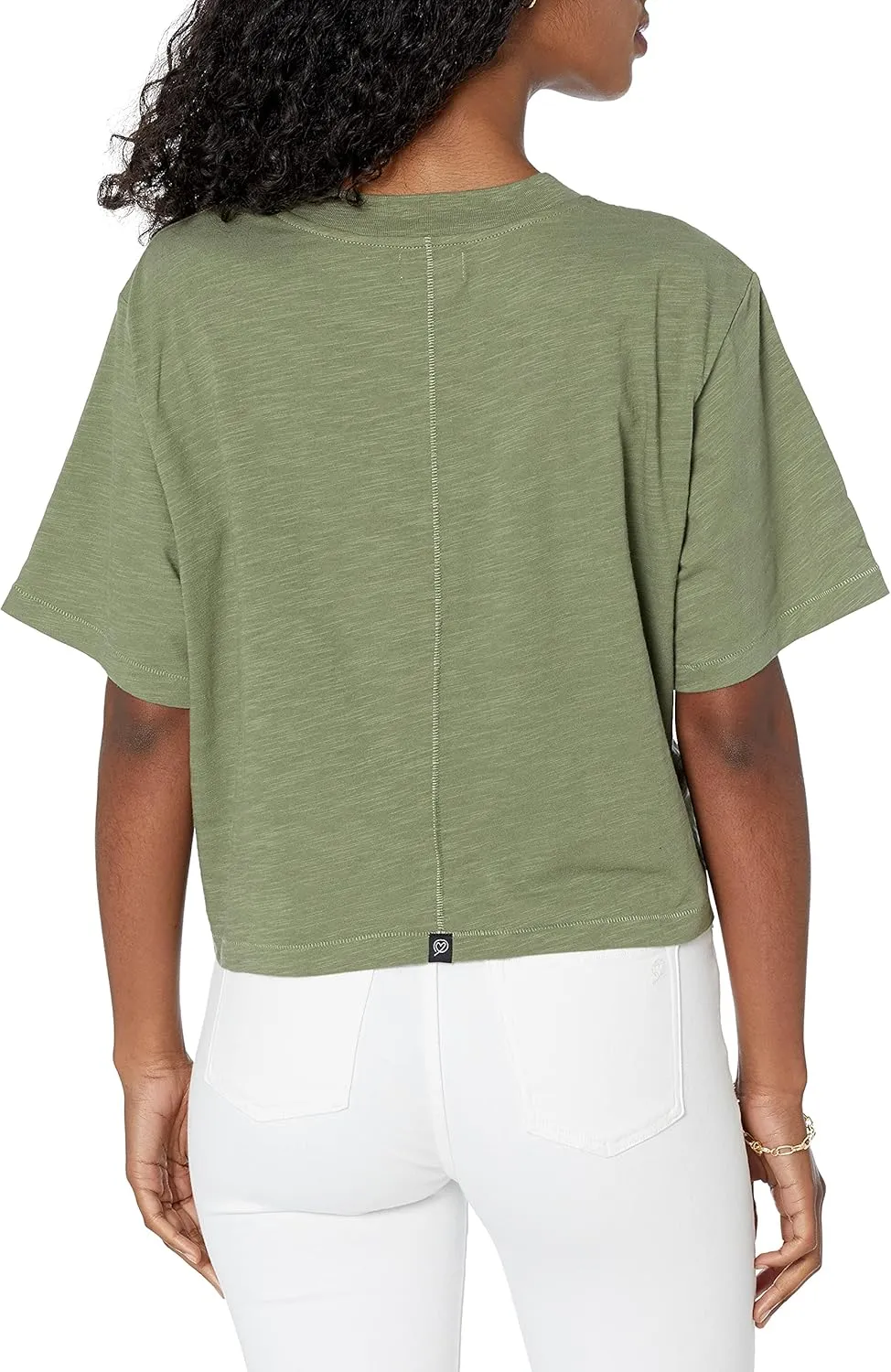 The Drop Women's Sydney Short-Sleeve Cropped Crew Neck T-Shirt