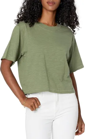 The Drop Women's Sydney Short-Sleeve Cropped Crew Neck T-Shirt