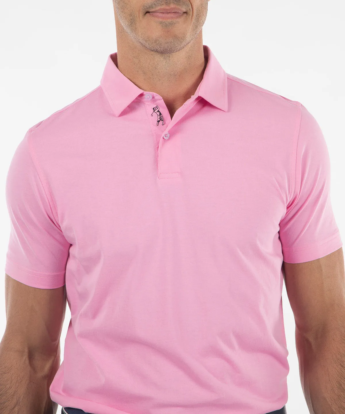 Ultra-Light Peruvian Cotton Two-Button Short-Sleeve Polo Shirt