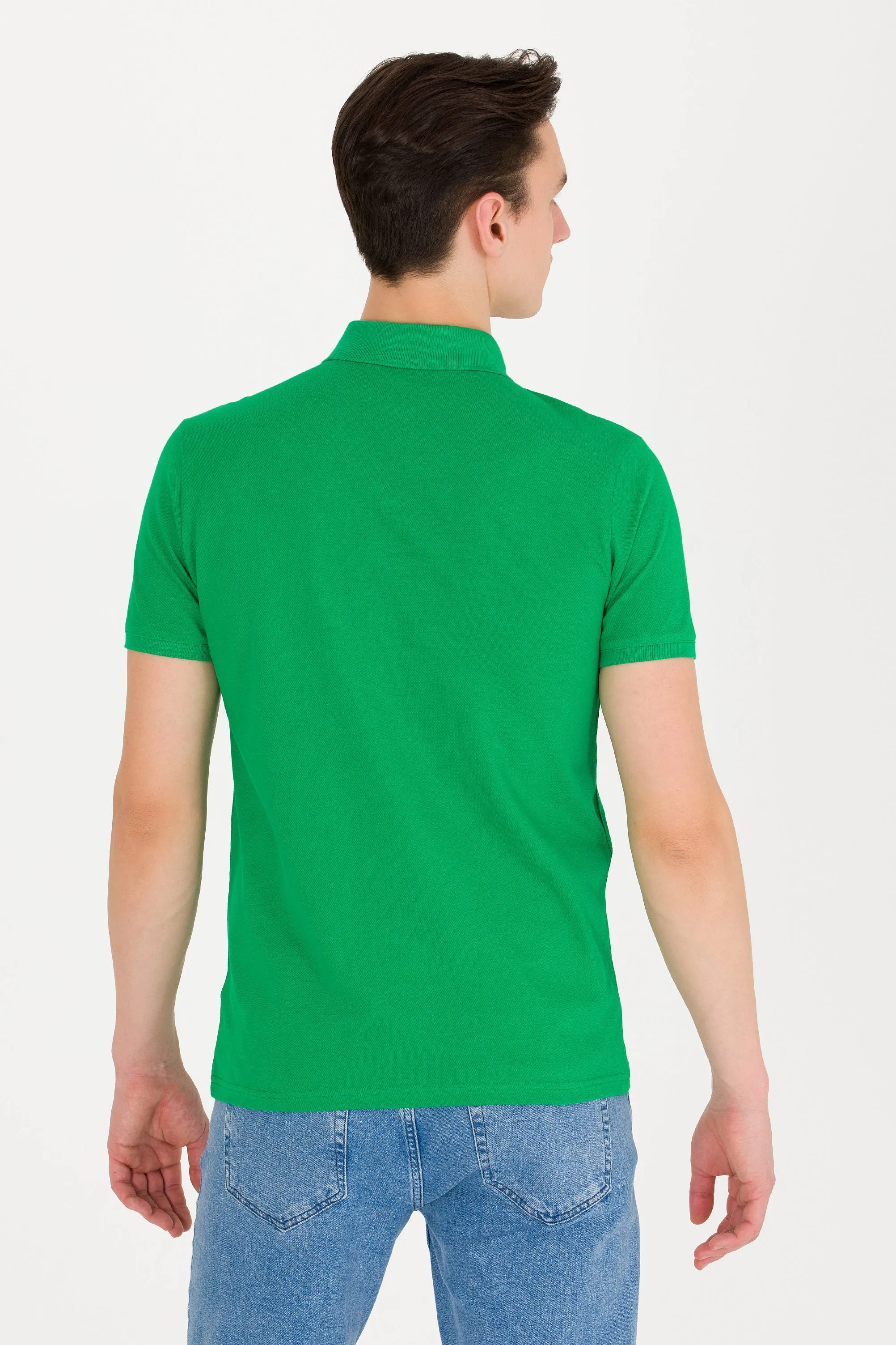 USPA Polo Shirt Men Green Apple VR020 USPOM209 Single Color Horse US Polo Assn.