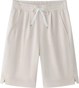 Vcansion Women's Casual Cotton Elastic Waist Drawstring Bermuda Shorts with Pockets