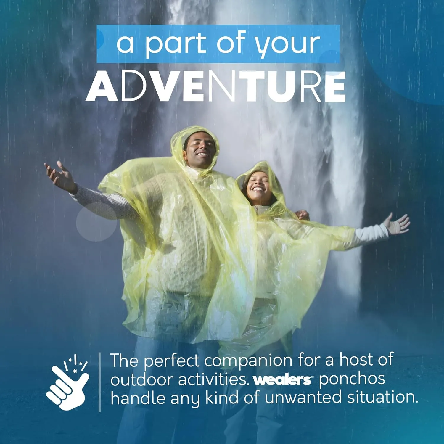 Wealers Rain Ponchos for Adults Teens Disposable Bulk Pack Emergency Raincoat Parks Outdoors Multi Colors Waterproof