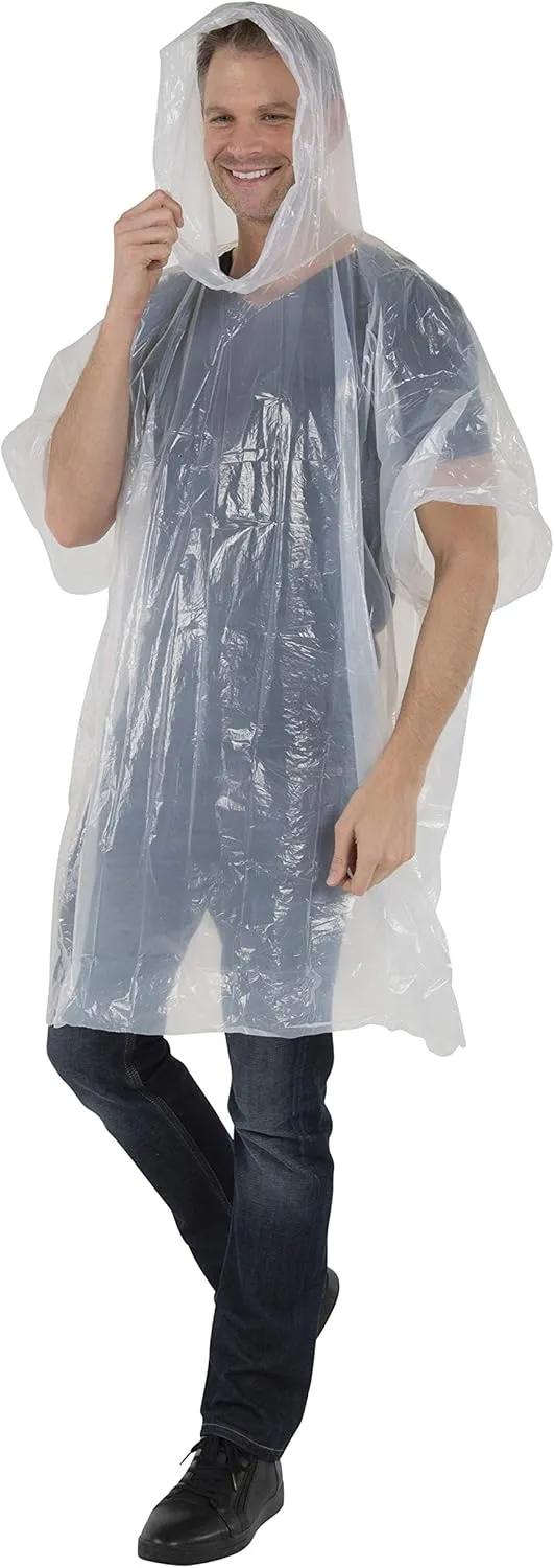 Wealers Rain Ponchos for Adults Teens Disposable Bulk Pack Emergency Raincoat Parks Outdoors Multi Colors Waterproof