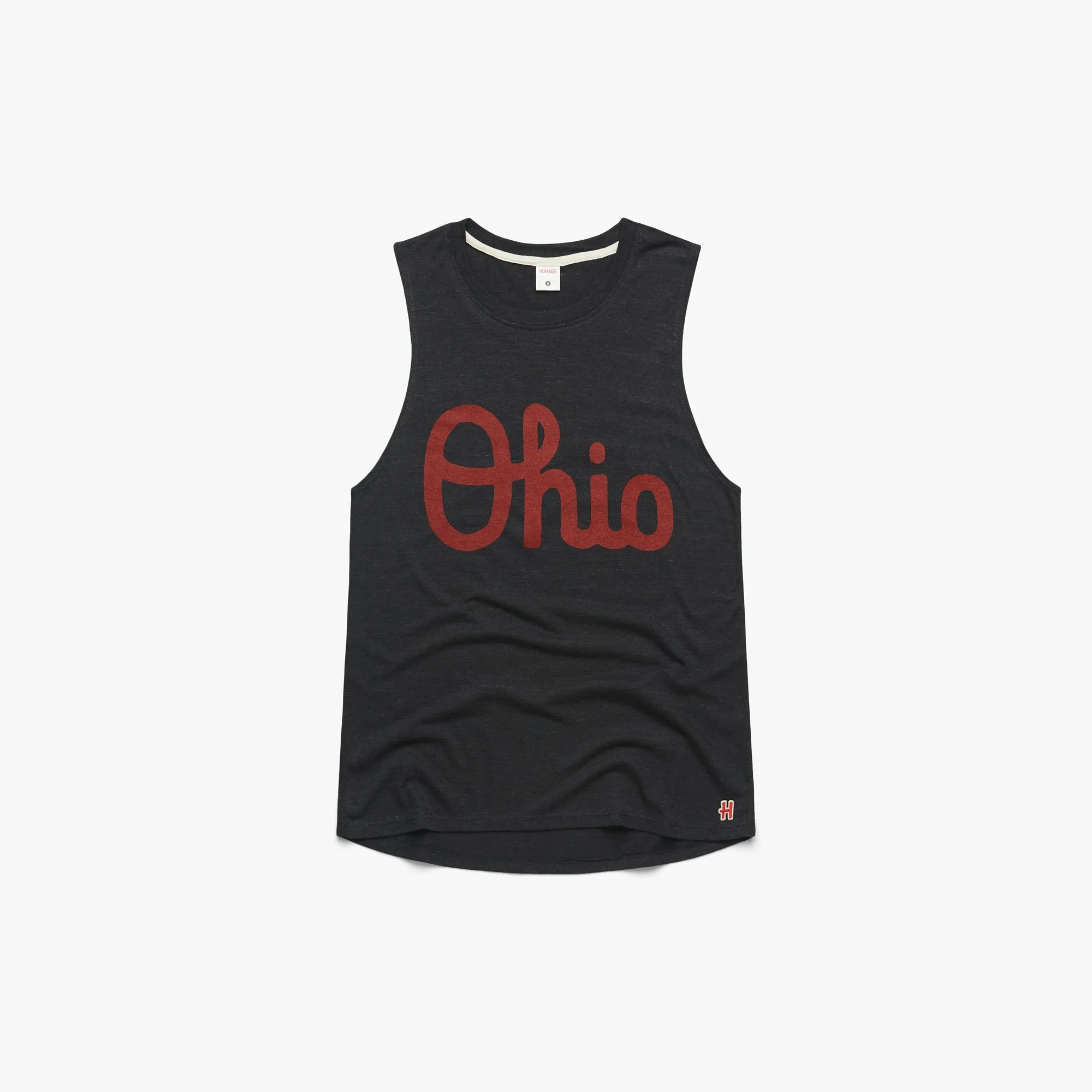 Womens Sleeveless Ohio Script Tee