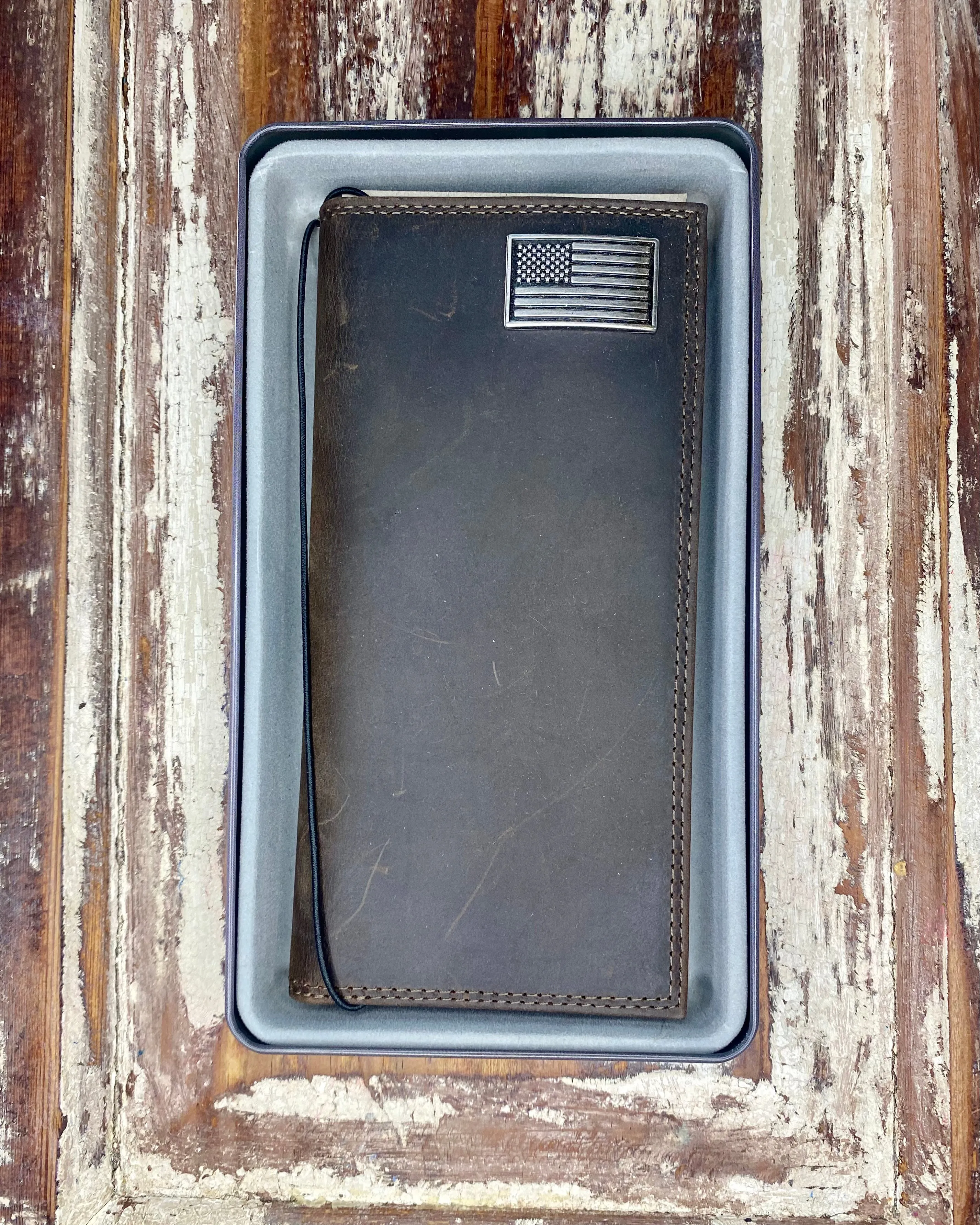 Zep-Pro Long Bifold Wallet w/ USA Flag